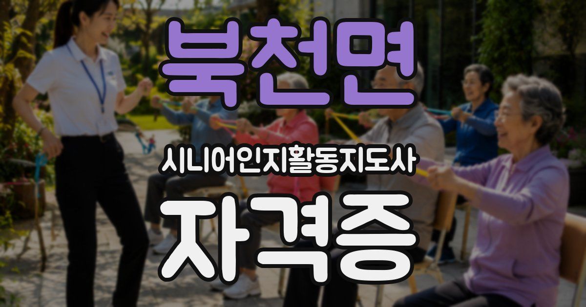 북천면 시니어인지활동지도사 자격증