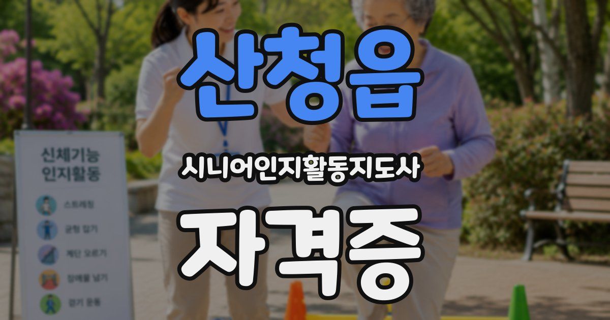 산청읍 시니어인지활동지도사 자격증