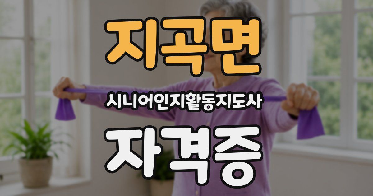 지곡면 시니어인지활동지도사 자격증