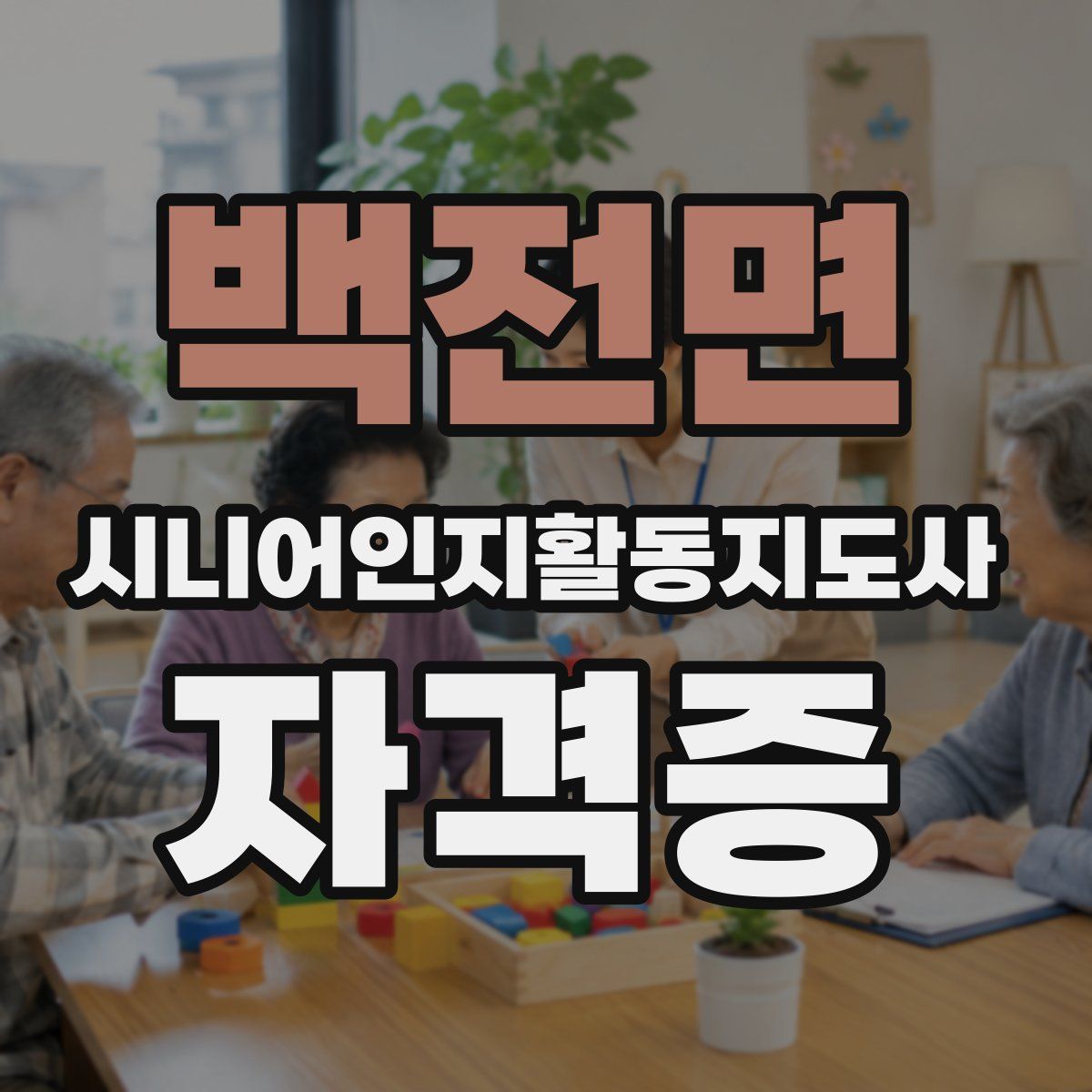 백전면 시니어인지활동지도사 자격증