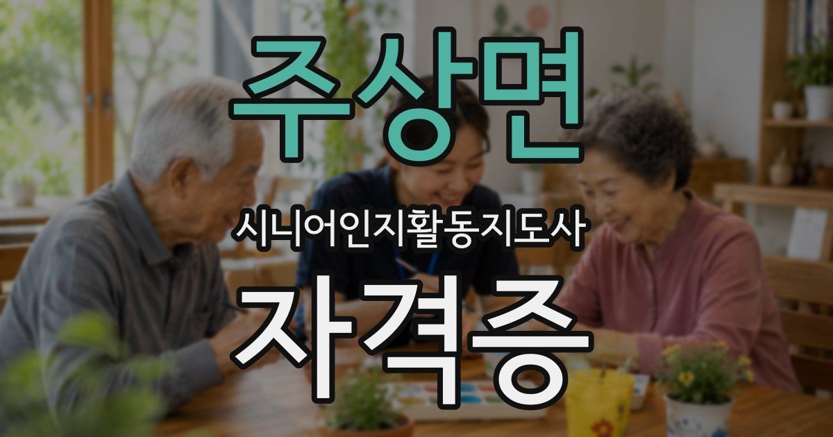 주상면 시니어인지활동지도사 자격증