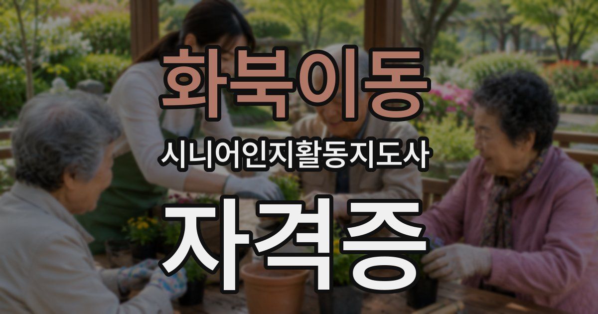 화북이동 시니어인지활동지도사 자격증
