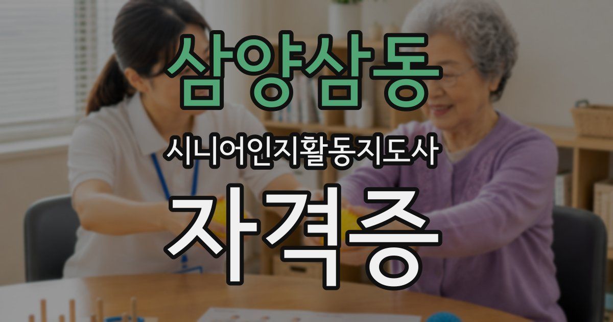 삼양삼동 시니어인지활동지도사 자격증