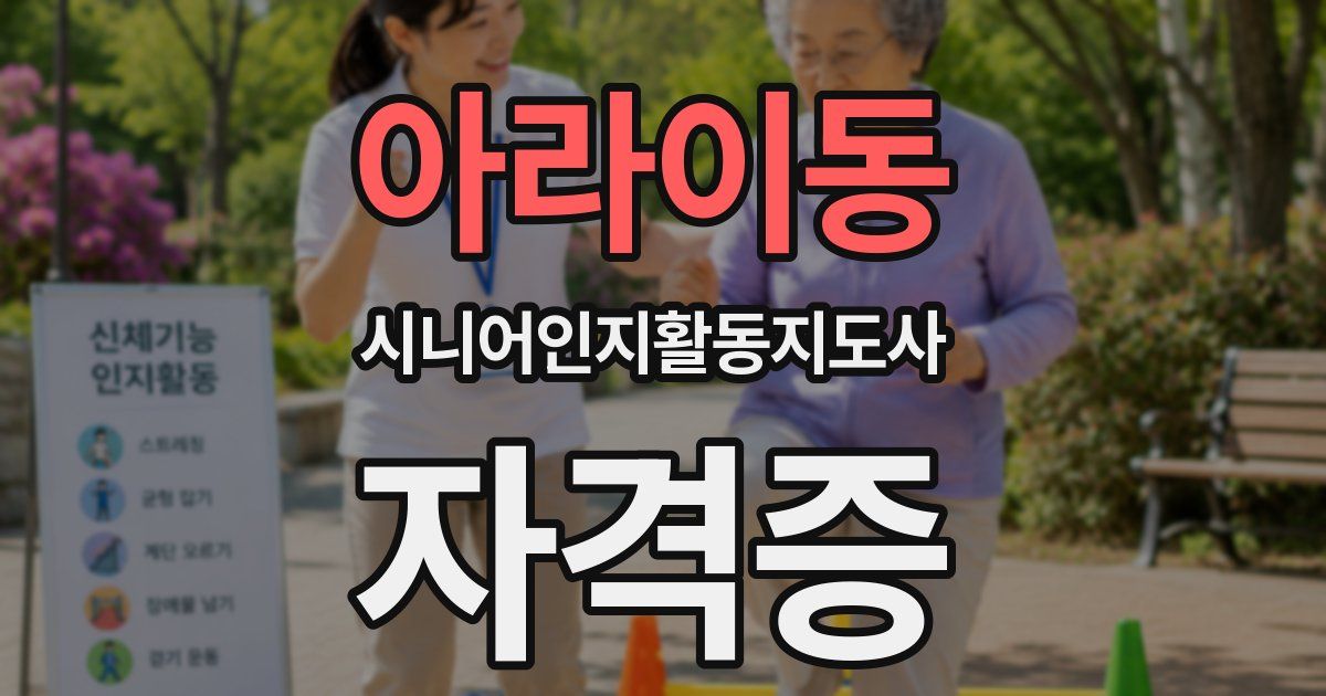 아라이동 시니어인지활동지도사 자격증