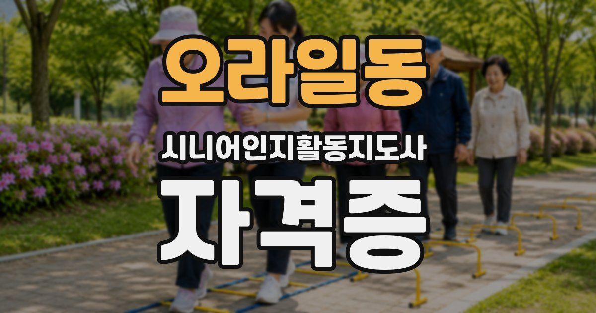 오라일동 시니어인지활동지도사 자격증