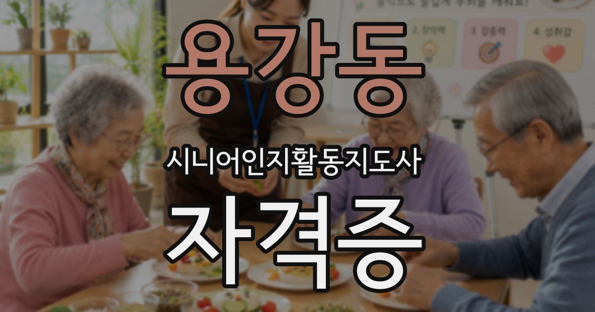 용강동 시니어인지활동지도사 자격증