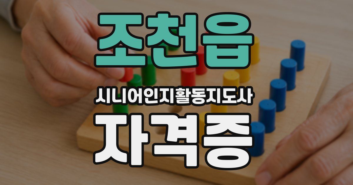 조천읍 시니어인지활동지도사 자격증