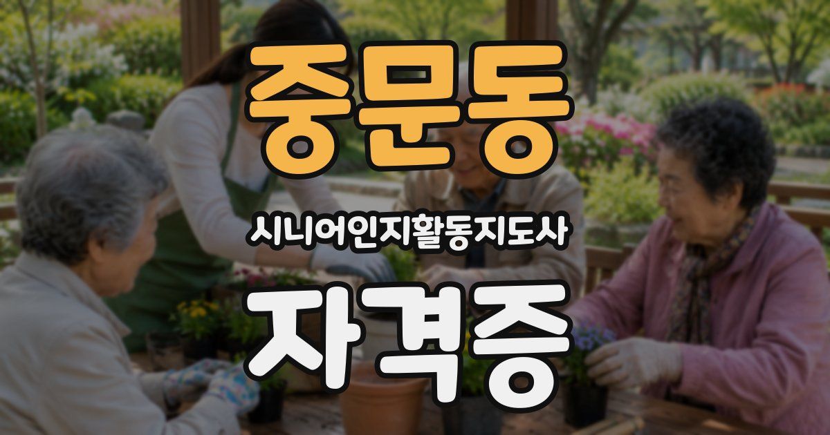 중문동 시니어인지활동지도사 자격증