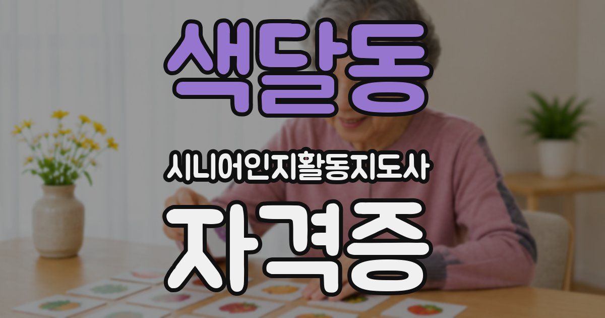 색달동 시니어인지활동지도사 자격증