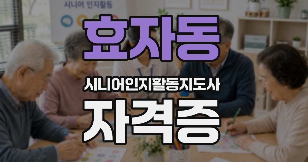 효자동 시니어인지활동지도사 자격증