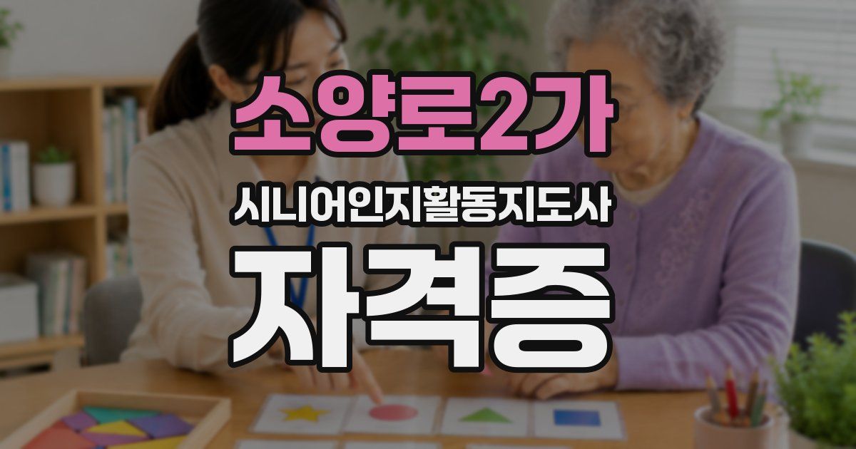 소양로2가 시니어인지활동지도사 자격증