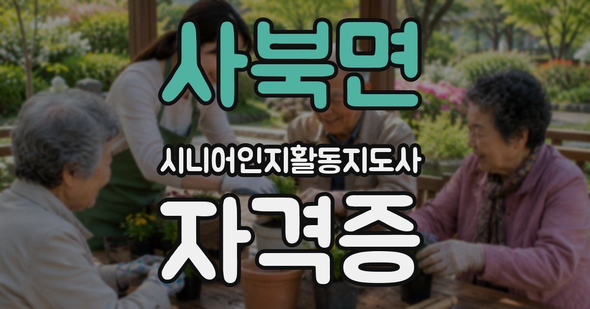 사북면 시니어인지활동지도사 자격증