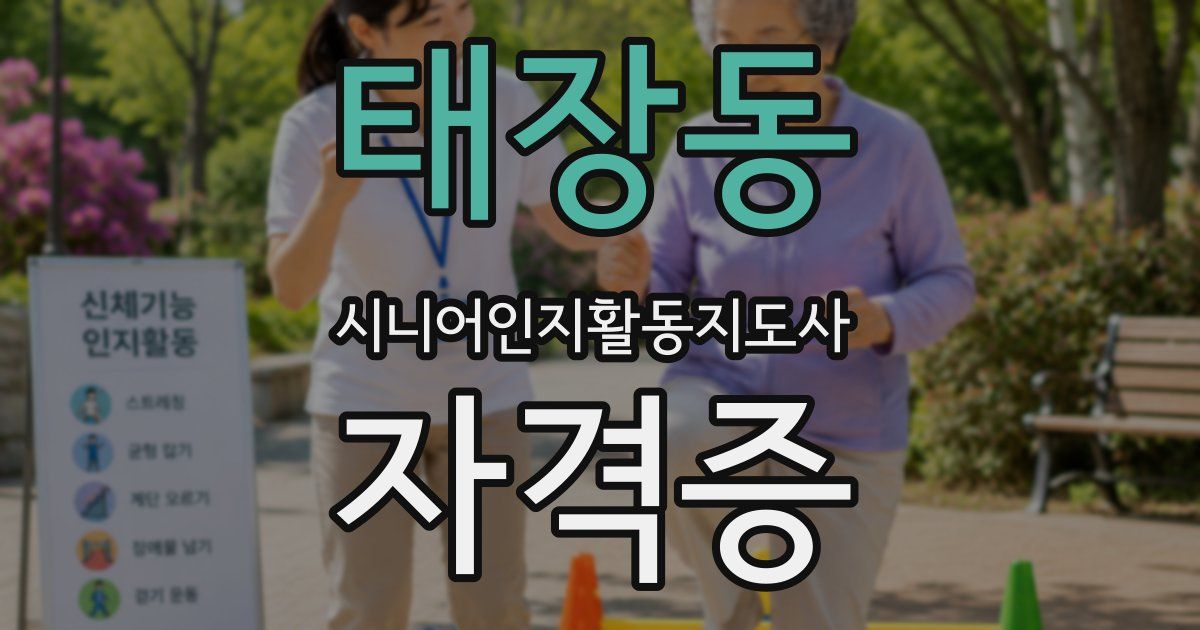태장동 시니어인지활동지도사 자격증