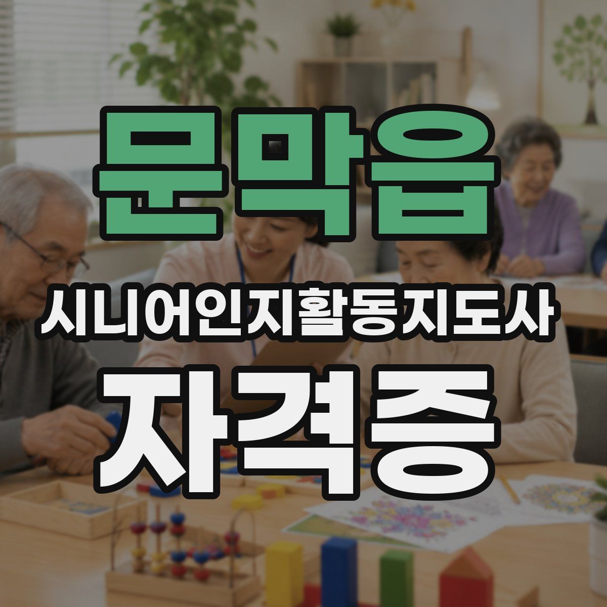문막읍 시니어인지활동지도사 자격증