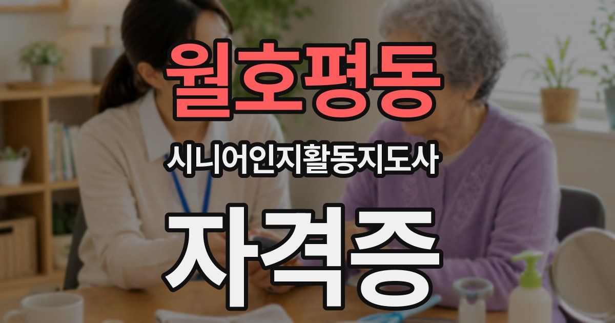 월호평동 시니어인지활동지도사 자격증