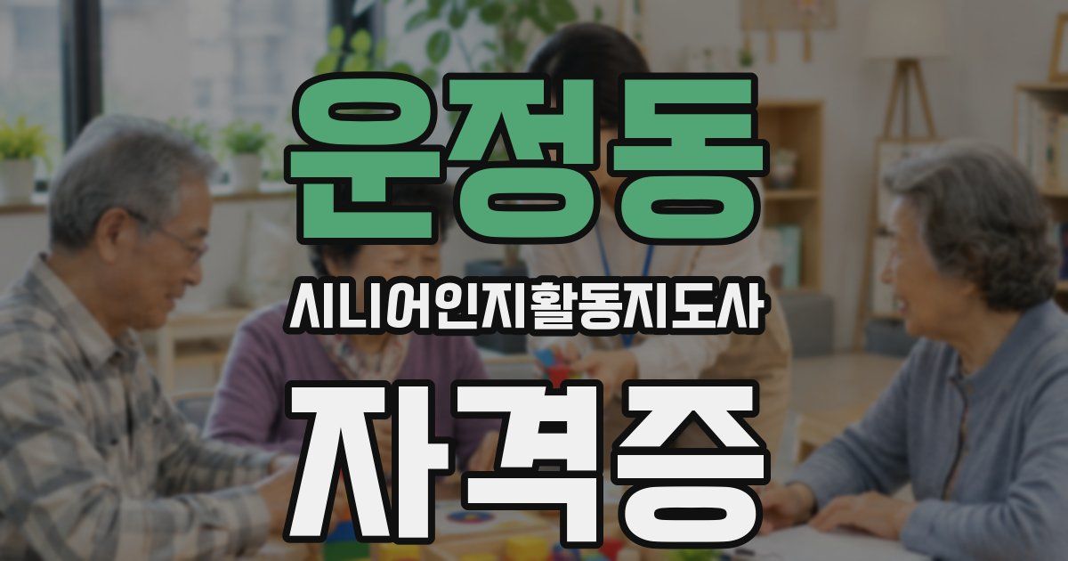 운정동 시니어인지활동지도사 자격증