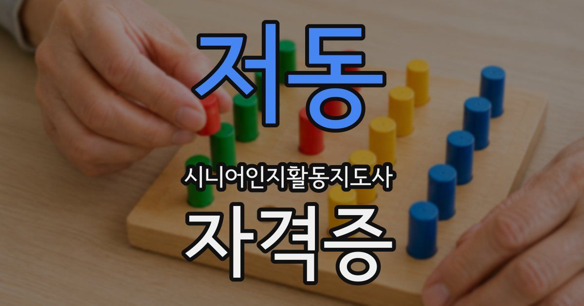 저동 시니어인지활동지도사 자격증