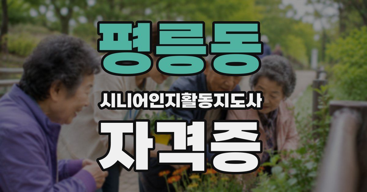 평릉동 시니어인지활동지도사 자격증