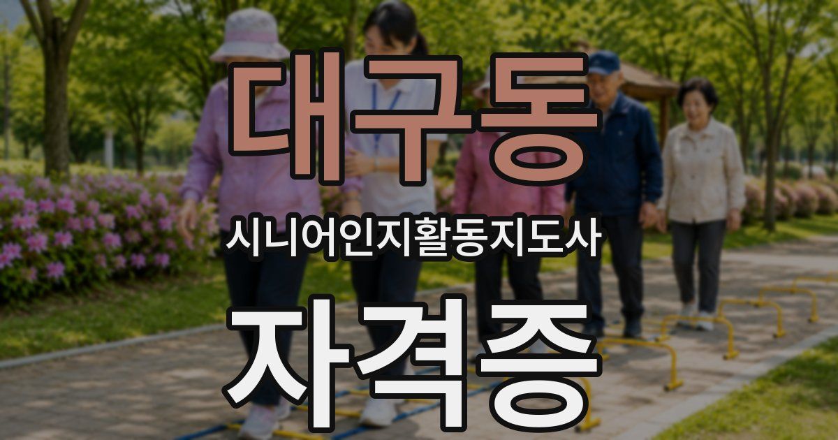 대구동 시니어인지활동지도사 자격증