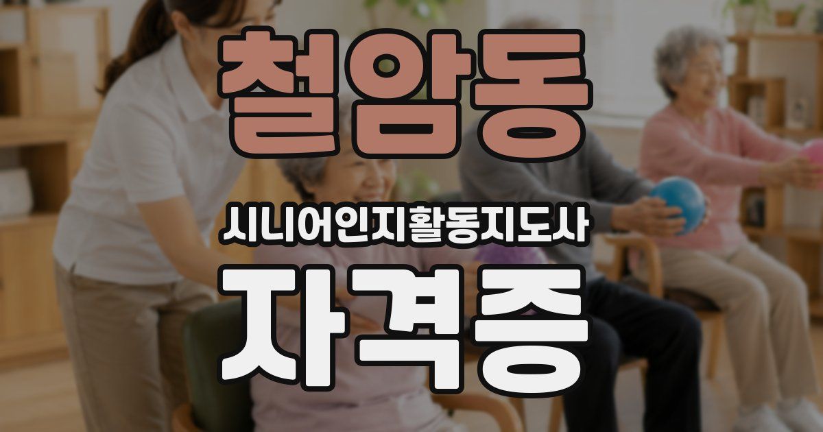 철암동 시니어인지활동지도사 자격증