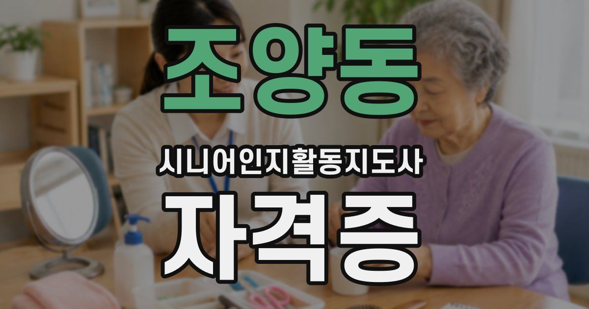 조양동 시니어인지활동지도사 자격증