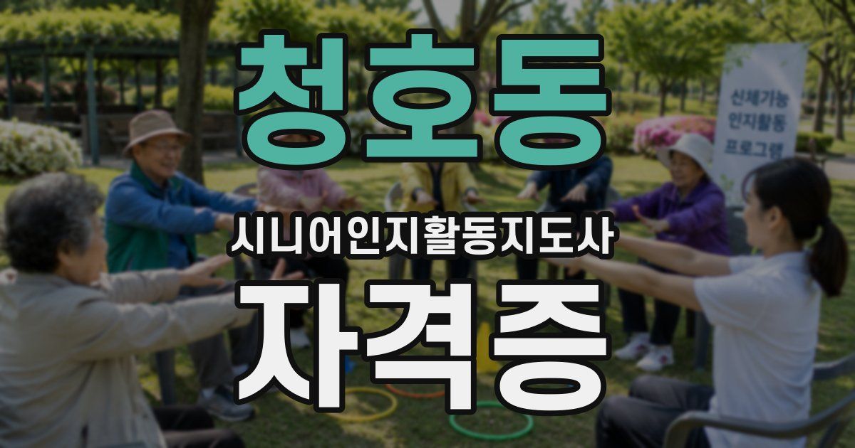 청호동 시니어인지활동지도사 자격증
