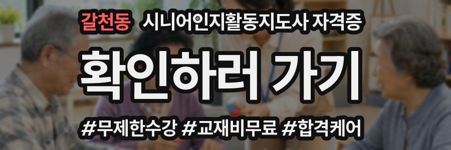 갈천동 시니어인지활동지도사 자격증