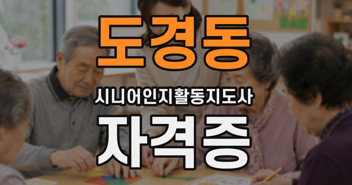 도경동 시니어인지활동지도사 자격증