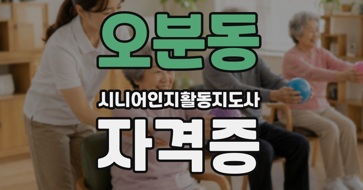 오분동 시니어인지활동지도사 자격증