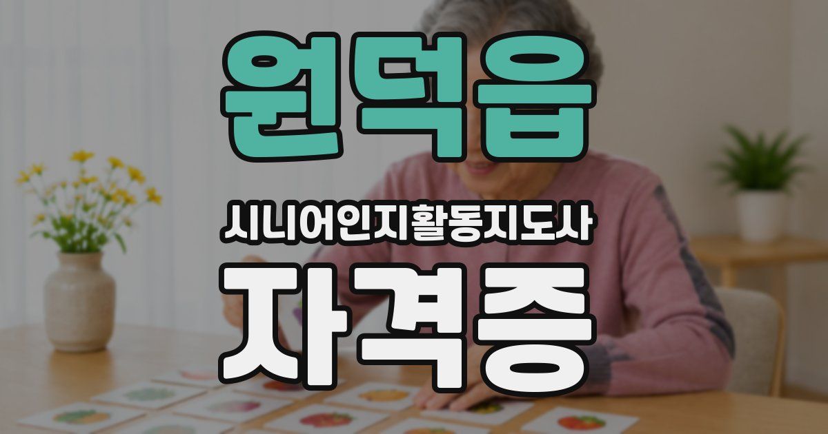 원덕읍 시니어인지활동지도사 자격증