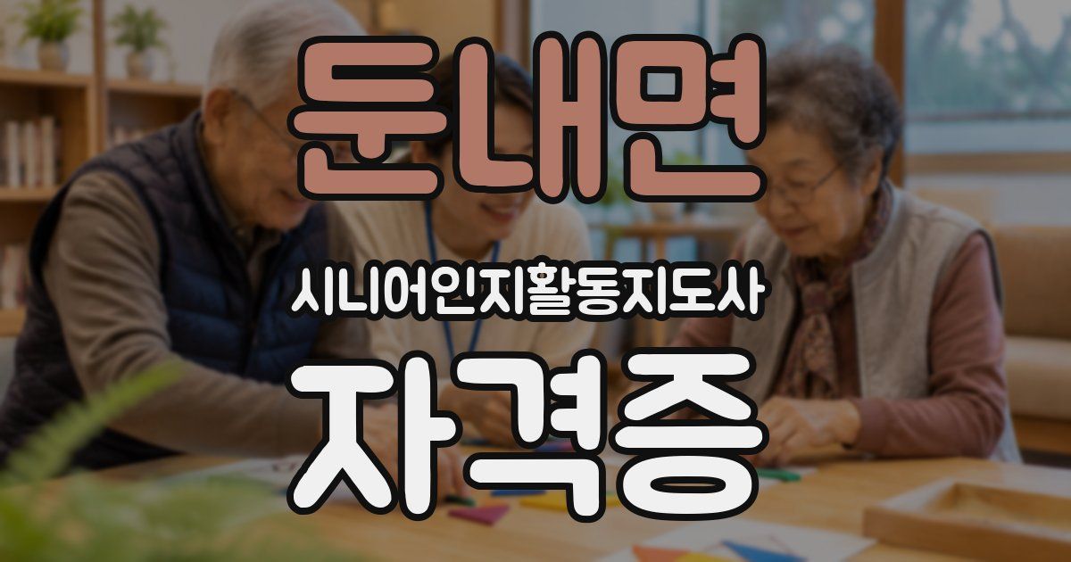 둔내면 시니어인지활동지도사 자격증