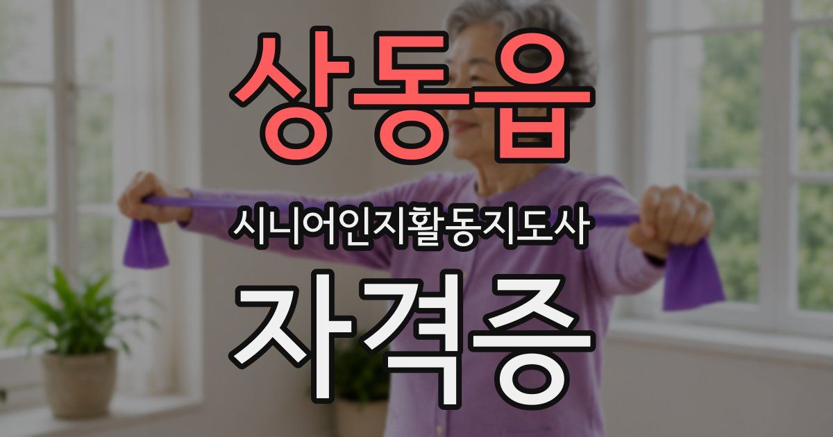 상동읍 시니어인지활동지도사 자격증