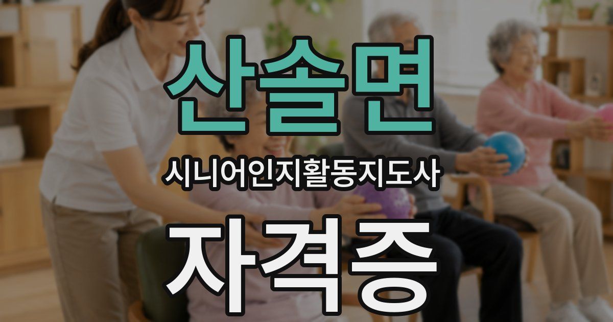 산솔면 시니어인지활동지도사 자격증