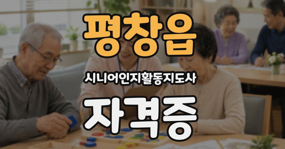 평창읍 시니어인지활동지도사 자격증