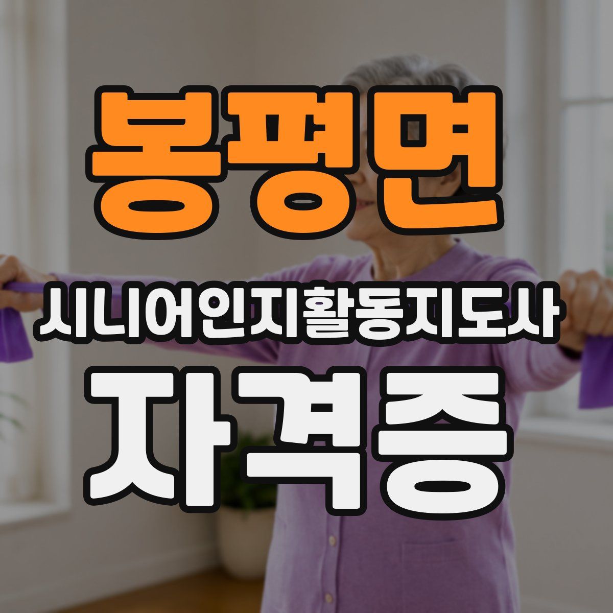 봉평면 시니어인지활동지도사 자격증