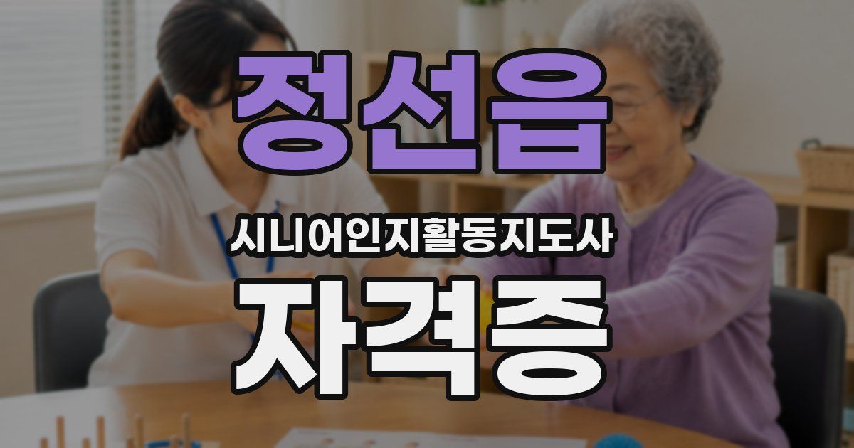 정선읍 시니어인지활동지도사 자격증