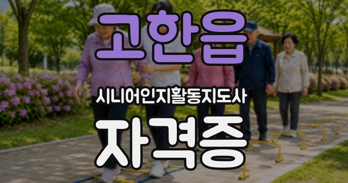 고한읍 시니어인지활동지도사 자격증