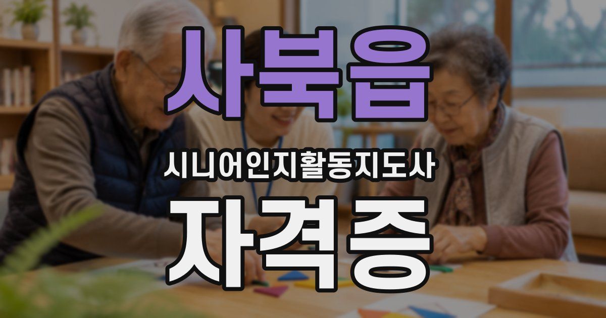 사북읍 시니어인지활동지도사 자격증