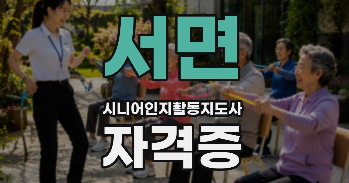 서면 시니어인지활동지도사 자격증