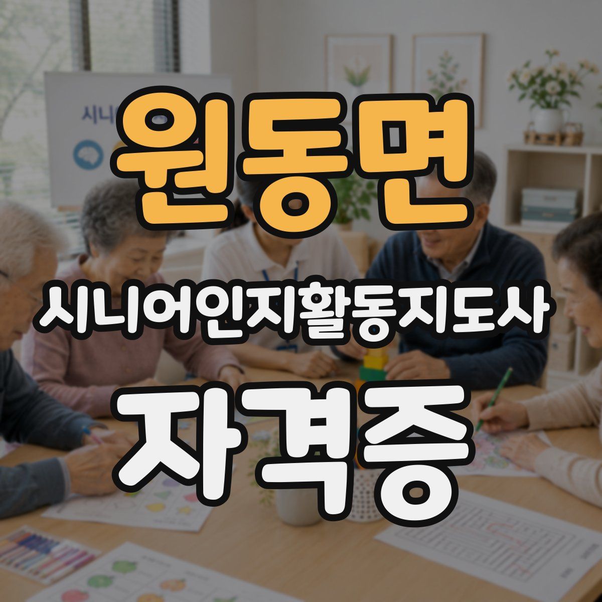 원동면 시니어인지활동지도사 자격증