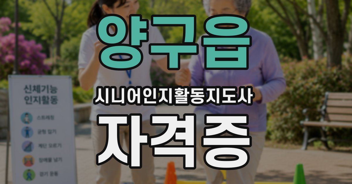 양구읍 시니어인지활동지도사 자격증