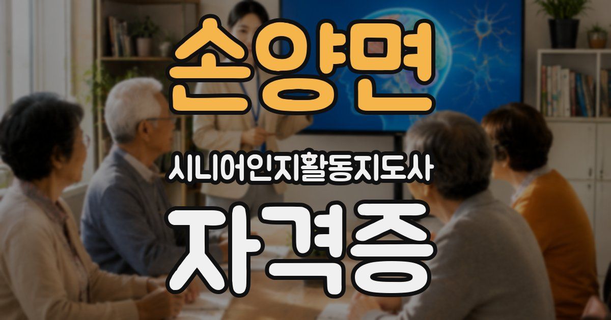 손양면 시니어인지활동지도사 자격증
