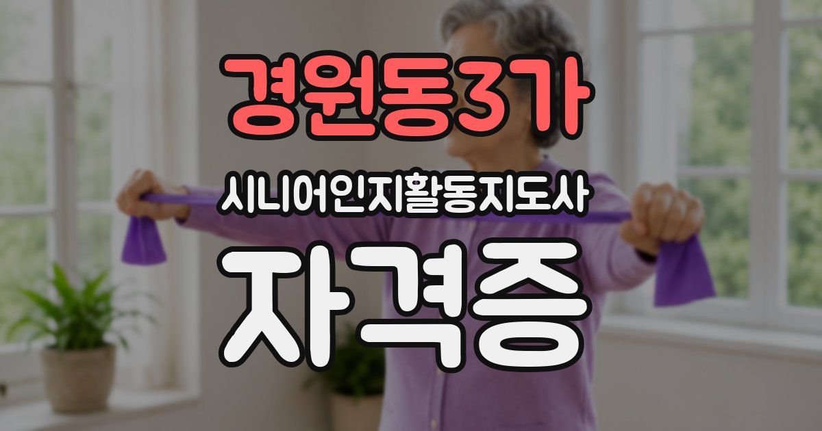 경원동3가 시니어인지활동지도사 자격증