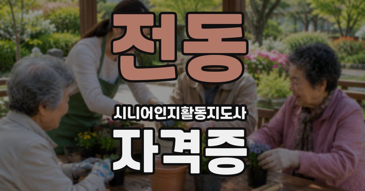 전동 시니어인지활동지도사 자격증
