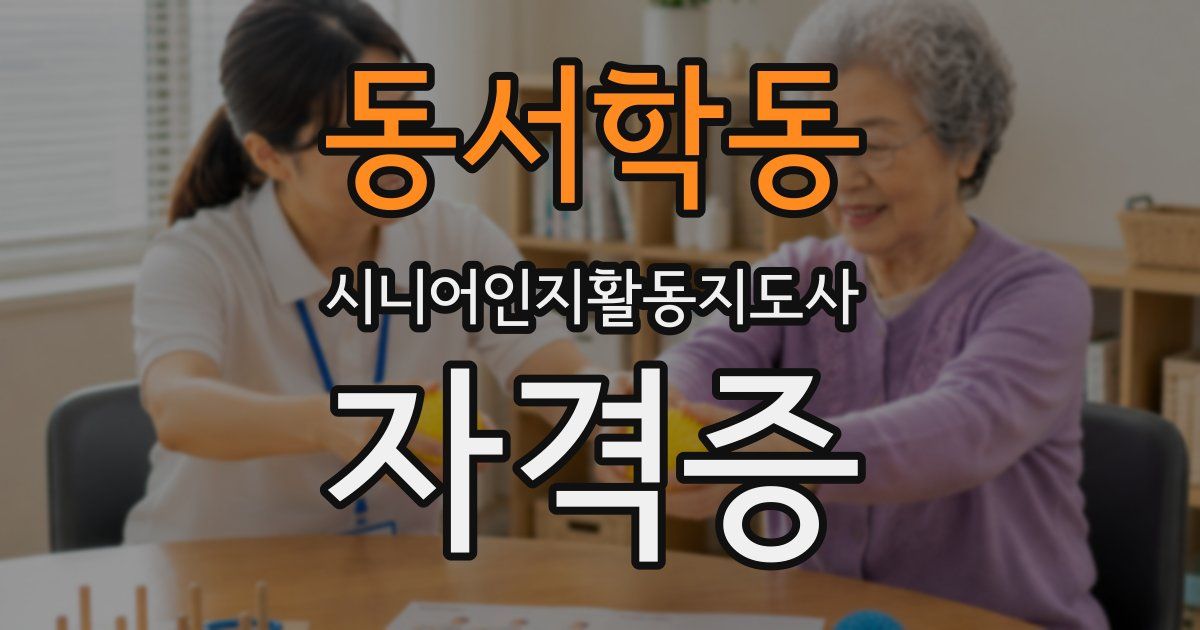 동서학동 시니어인지활동지도사 자격증