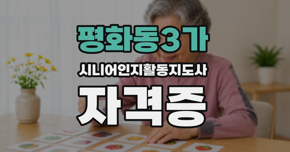 평화동3가 시니어인지활동지도사 자격증