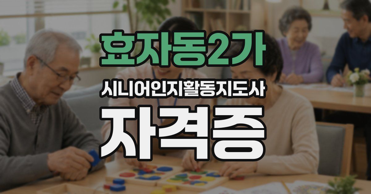 효자동2가 시니어인지활동지도사 자격증