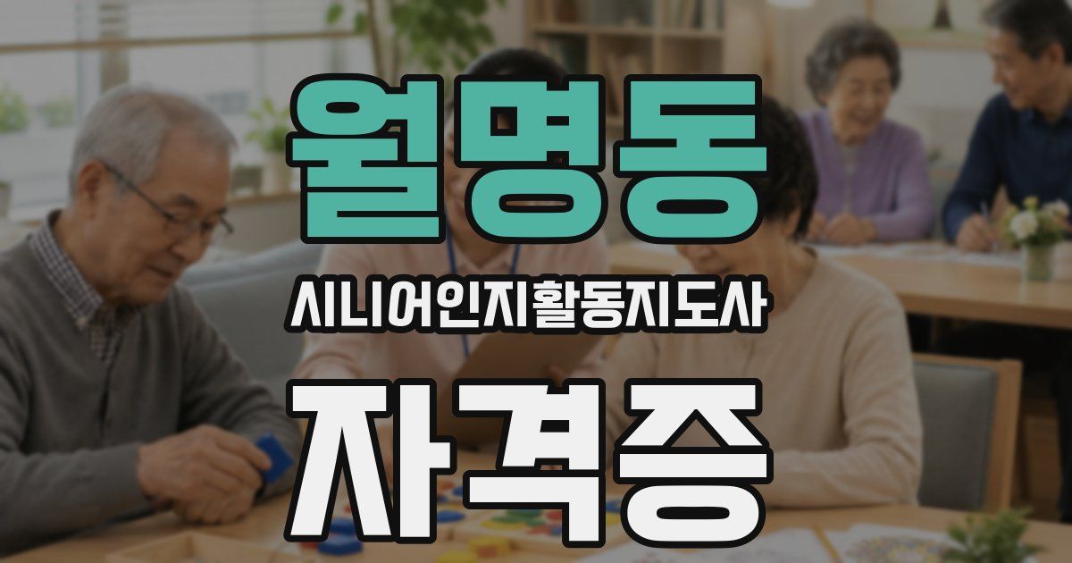 월명동 시니어인지활동지도사 자격증