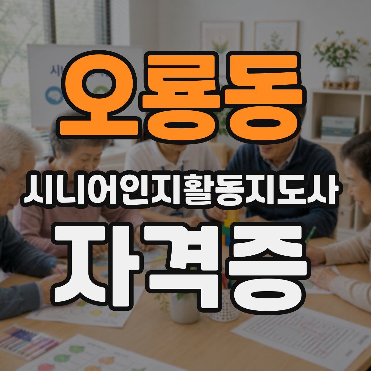 오룡동 시니어인지활동지도사 자격증