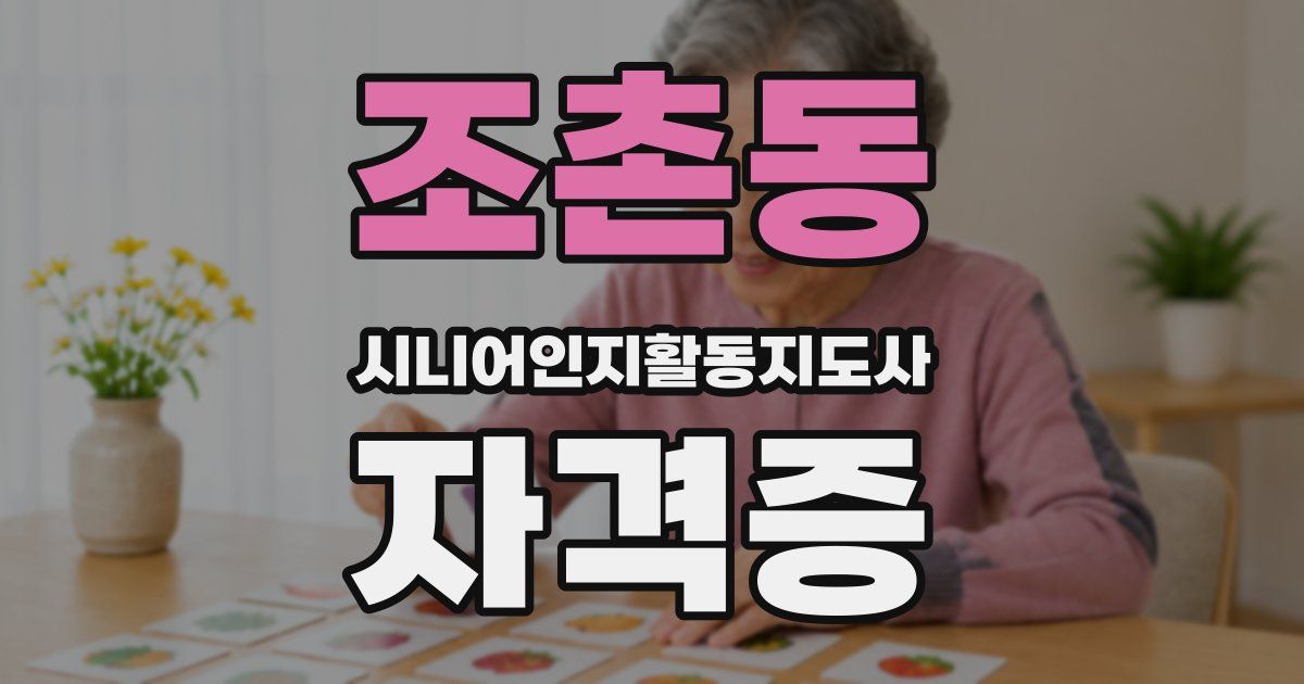 조촌동 시니어인지활동지도사 자격증